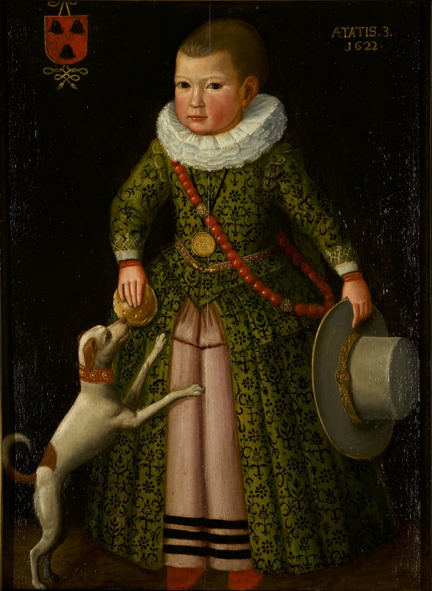 Portret van een 3-jarig jongetje met valhoed, onderdeel van Collectie Huis Van Gijn.