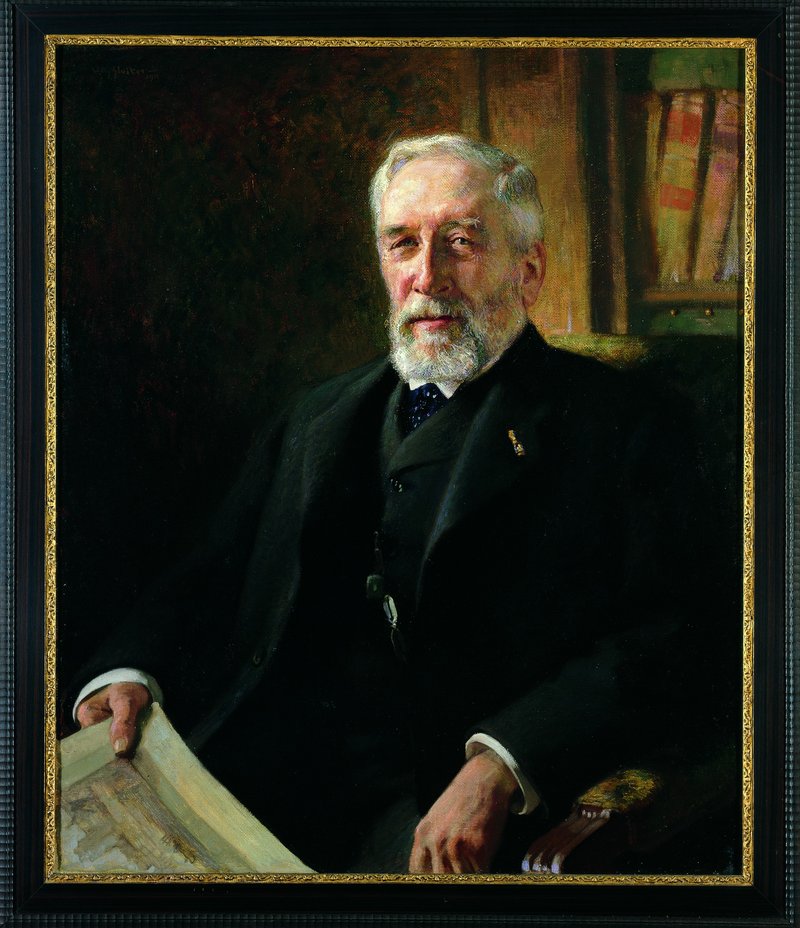 Portret van Mr. Simon van Gijn (1836-1922) op 74-jarige leeftijd