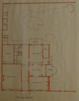 Plattegrond van de begane grond en indeling tuin