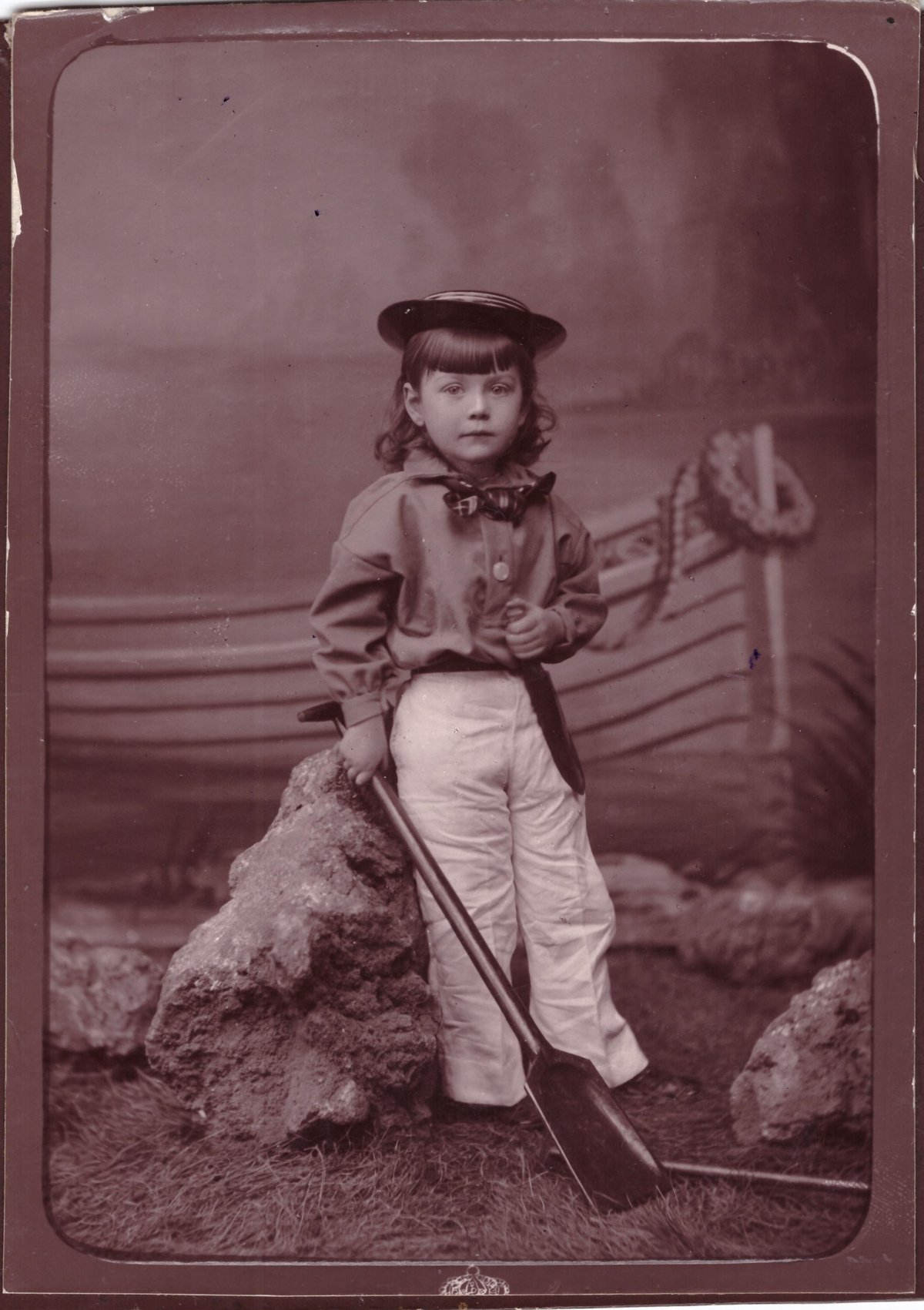 Top Naeff in her sailor costume and ‘ponjaard’ (dagger). - c. 1882
