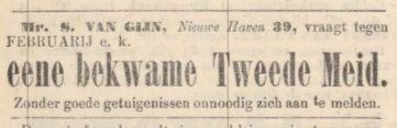 Advertentie uit De Dordrechtsche Courant van 1889