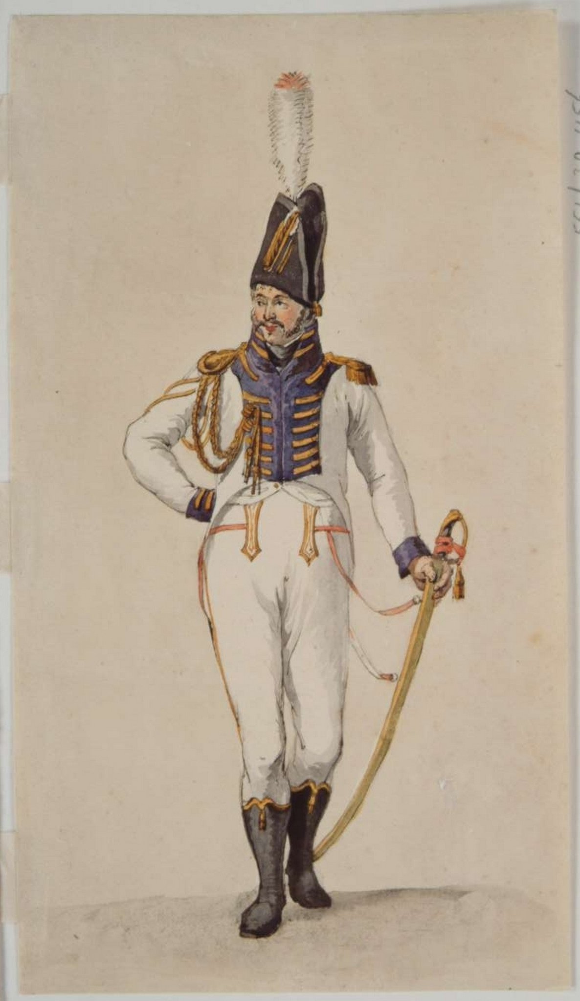 This honorary guard costume is made for a visit of Napoleon to Dordrecht. - 1811