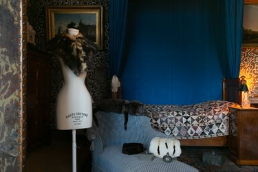 Veloutéslaapkamer met winterpresentatie