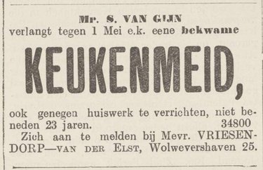 Advertentie uit De Dordrechtsche Courant van 1907