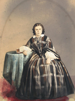 Ingekleurde foto van Cornelia Agatha Vriesendorp op 22-jarige leeftijd