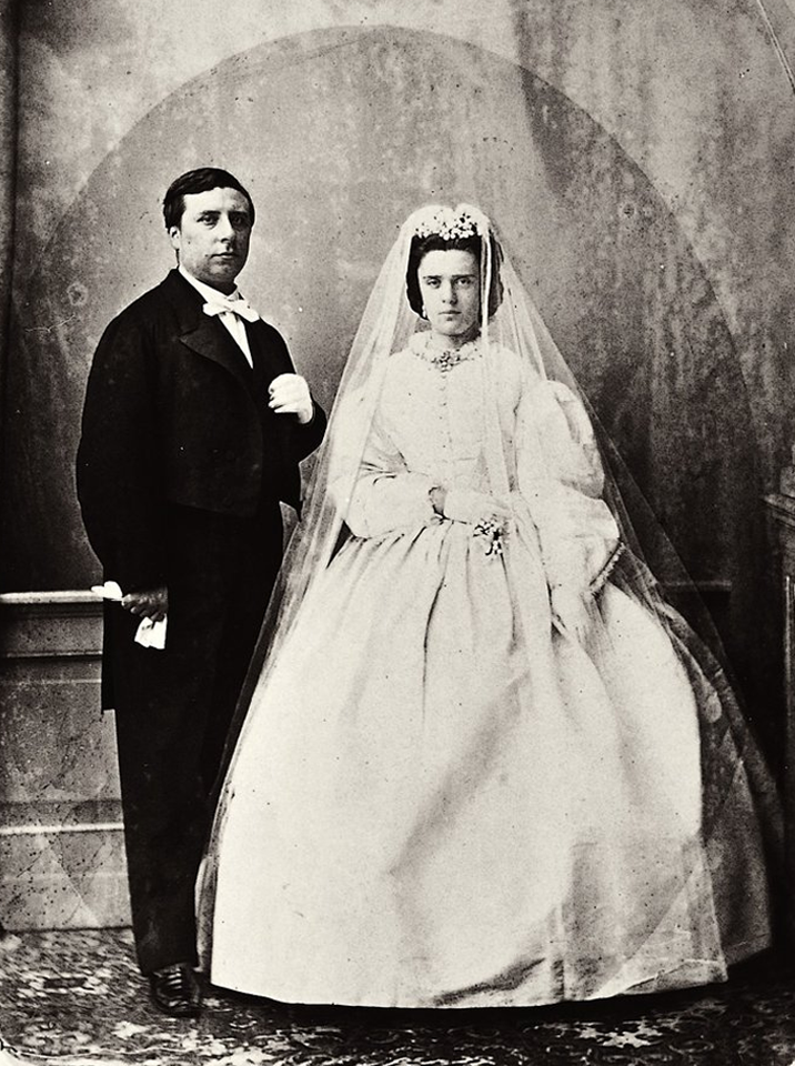 Anoniem - Huwelijksfoto van Simon van Gijn en Cornelia Vriesendorp, 1864 - 1864